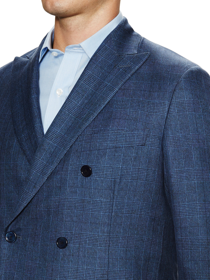 Belvest Double Breasted Plaid Sportcoat, $1,992 | Gilt | Lookastic