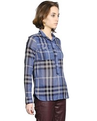 Burberry Checked Cotton Voile Shirt