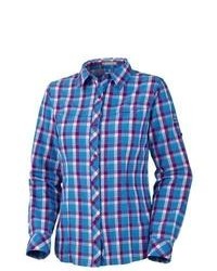 Columbia Sportswear Bug Shield Plaid Shirt Upf 30 Long Sleeve Compass Blue