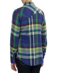Dickies Herringbone Plaid Flannel Shirt Cotton Long Sleeve