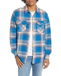 Obey Caldwell Plaid Button Up Flannel Shirt