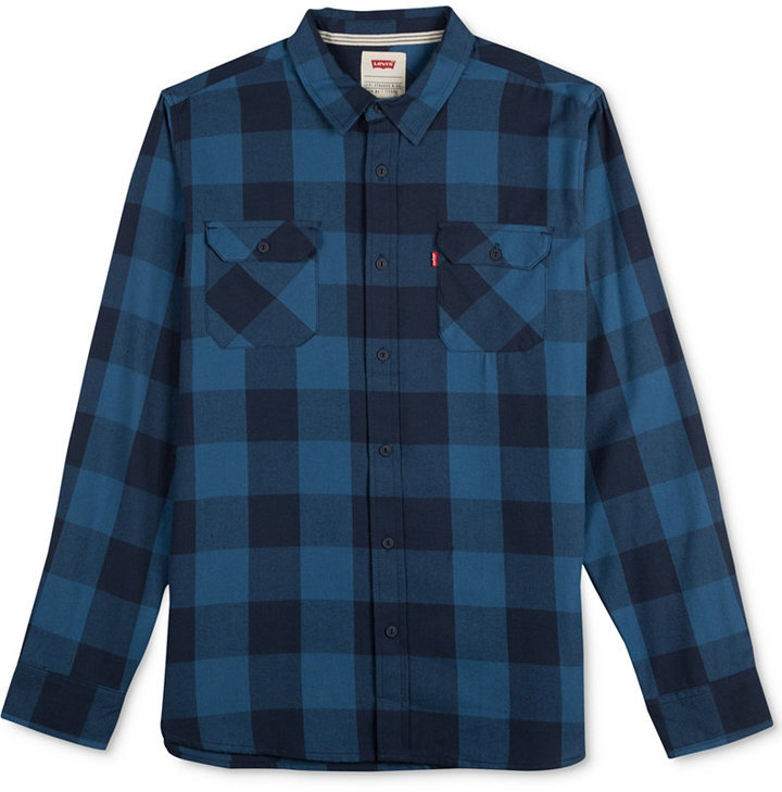 Levi's Fleame Plaid Flannel Long Sleeve Shirt, $49 | Macy's | Lookastic