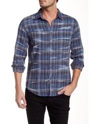 Calvin Klein Long Sleeve Distressed Flannel Shirt
