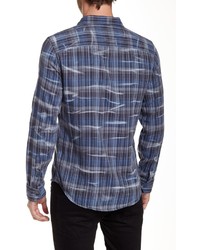 Calvin Klein Long Sleeve Distressed Flannel Shirt
