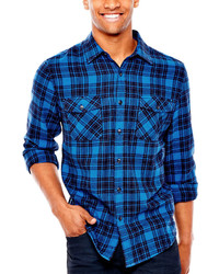 Arizona Long Sleeve Flannel Button Front Shirt
