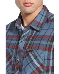 Volcom Party Train Slim Fit Plaid Flannel Woven Shirt