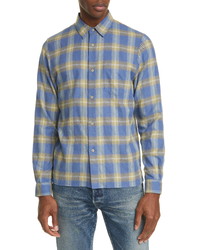 John Elliott Plaid Button Up Flannel Shirt