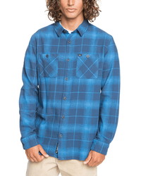 Quiksilver Shadow Swells Regular Fit Plaid Flannel Button Up Shirt