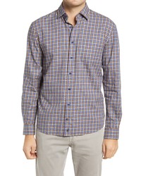 johnnie-O Ajax Plaid Cotton Button Up Shirt In Twilight At Nordstrom