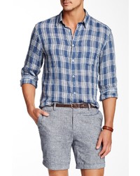 Benson New York Long Sleeve Plaid Linen Regular Fit Shirt