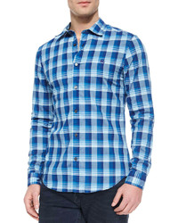Burberry Brit Long Sleeve Check Sport Shirt Blue