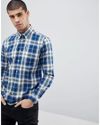 Barbour Jeff Slim Fit Check Shirt In Navy