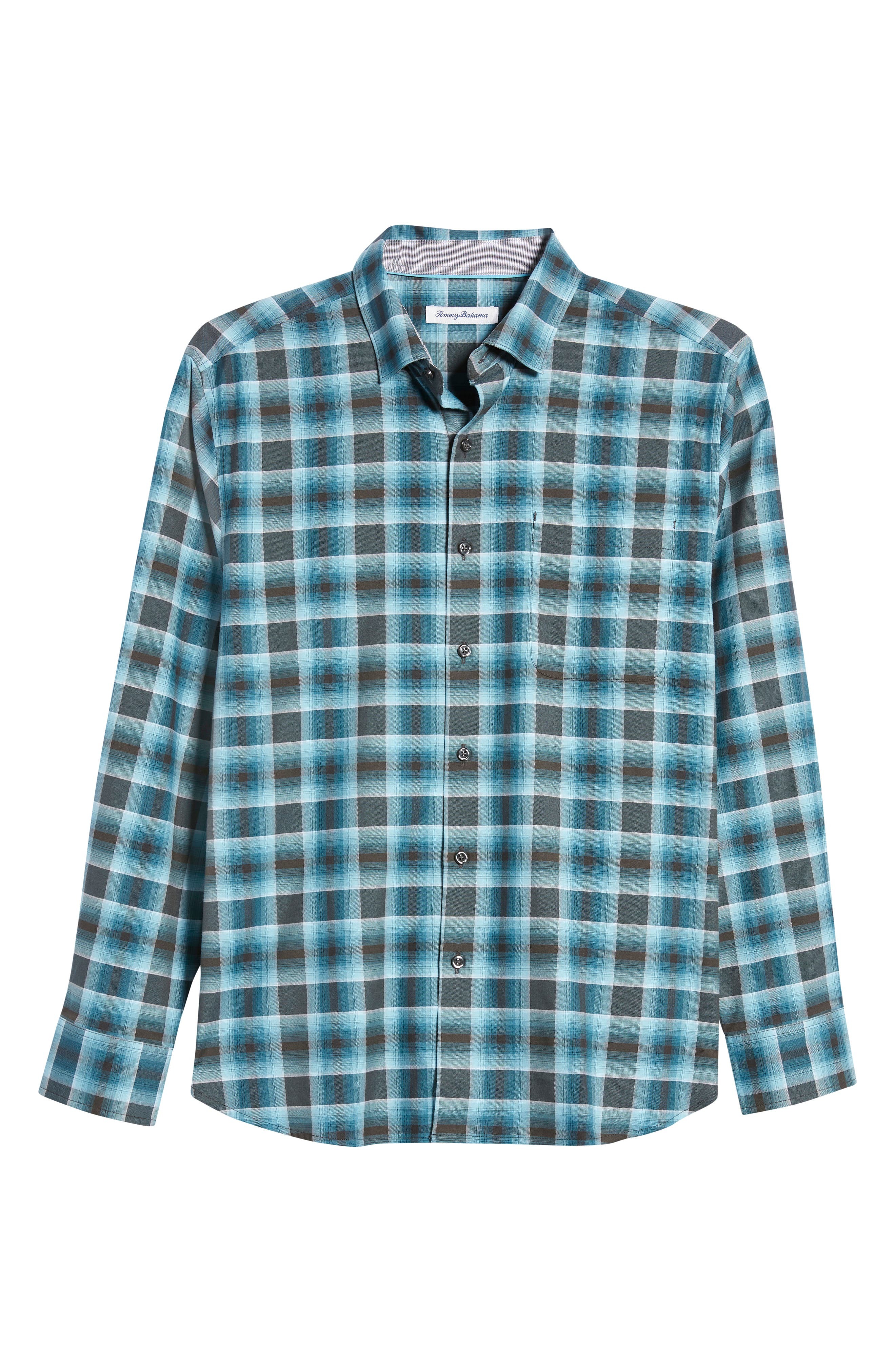 Tommy Bahama Lazlo Check Stretch Cotton Silk Button Up Shirt, $148 ...