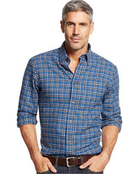 John Ashford Long Sleeve Windowpane Flannel Shirt
