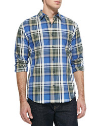 Vince Madras Plaid Slub Shirt