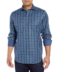 Bugatchi Regular Fit Plaid Sport Shirt