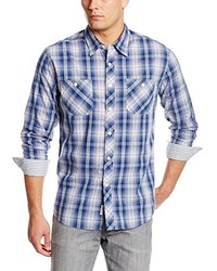 Weatherproof Vintage Long Sleeve Plaid With Chambray Trim