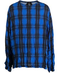 Blue Plaid Long Sleeve T-Shirt