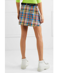 MARQUES ALMEIDA Frayed Plaid Poplin Mini Skirt