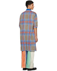 Charles Jeffrey Loverboy Black Blue Fred Perry Edition Tartan Longline Polo