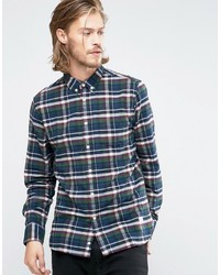 Penfield Barrhead Check Button Shirt In Regular Fit Brushed Cotton