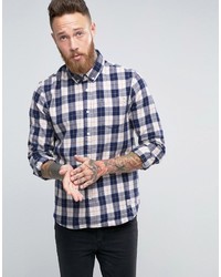 Penfield Pearson Check Button Shirt In Regular Fit Brushed Cotton