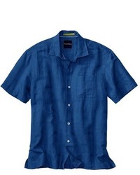 Tommy Bahama Squarely There Solid Plaid Line Cotton Camp Shirt