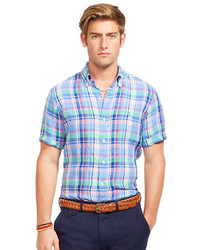 Polo Ralph Lauren Short Sleeved Plaid Linen Shirt