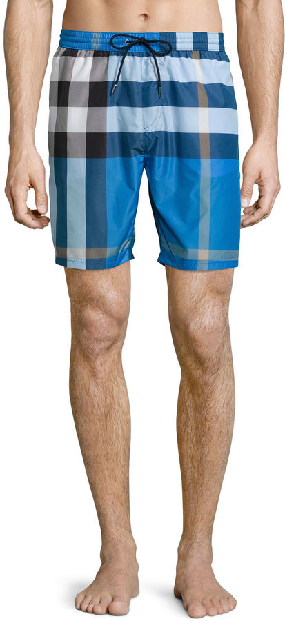 burberry check swim shorts