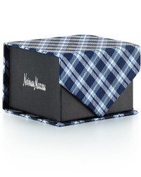 Neiman Marcus Gift Boxed Tie Navyblue Plaid