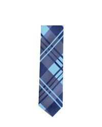 Skinny Tie Madness Blue Plaid Patterned Skinny Tie