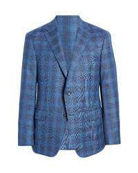 Hickey Freeman Classic Fit Plaid Wool Sport Coat