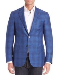 Isaia Plaid Wool Blend Sportscoat