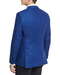 BOSS Tonal Glen Plaid Wool Sport Coat Bright Blue