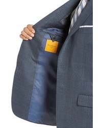 Hickey Freeman Beacon Classic Fit Plaid Wool Silk Suit