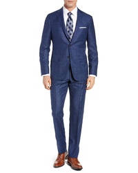 Hickey Freeman Classic Fit Windowpane Wool Cashmere Suit