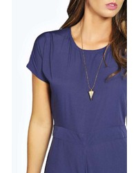 Boohoo Maddox Capped Sleeve Woven Playsuit