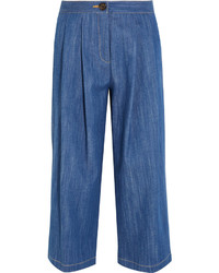 Blue Pleated Culottes