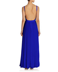 Laundry by Shelli Segal Pleated V Neck Gown