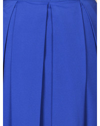 Choies Blue Pleated High Waist Midi Skirt