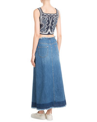 See by Chloe See By Chlo Pleated Long Jean Skirt