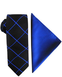 jcpenney Jf Jferrar Jf J Ferrar Grid Slim Tie And Solid Pocket Square Set