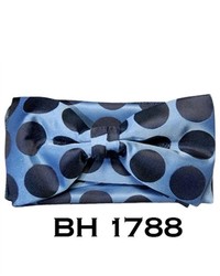 TheDapperTie Blue Polka Dots Pre Tied Bow Tie With Matching Hanky Bh 1788