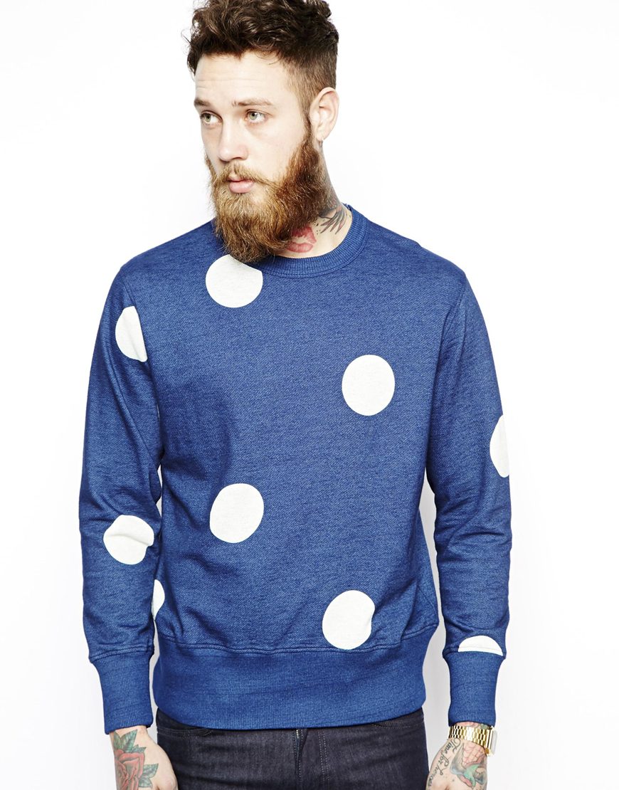 YMC Sweatshirt With Polka Dot Print 235 Asos Lookastic