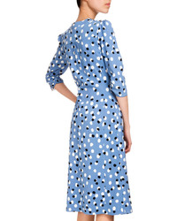 Altuzarra Aimee Polka Dot Button Front Dress Blue
