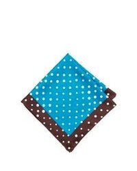 Neiman Marcus Handmade Dotted Pocket Square Chocolateroyal Blue