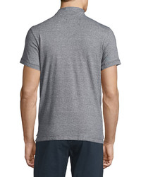 Billy Reid Smith Mini Dot Print Short Sleeve Polo Shirt Navy