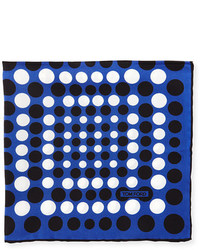 Blue Polka Dot Silk Pocket Square