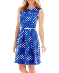 Blue Polka Dot Skater Dress