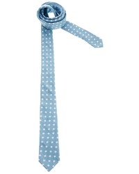 Asos Chambray Tie With Small Polka Dot